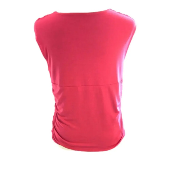 Work to Weekend dark magenta top with Ruched sides Sz L - Picture 2 of 4